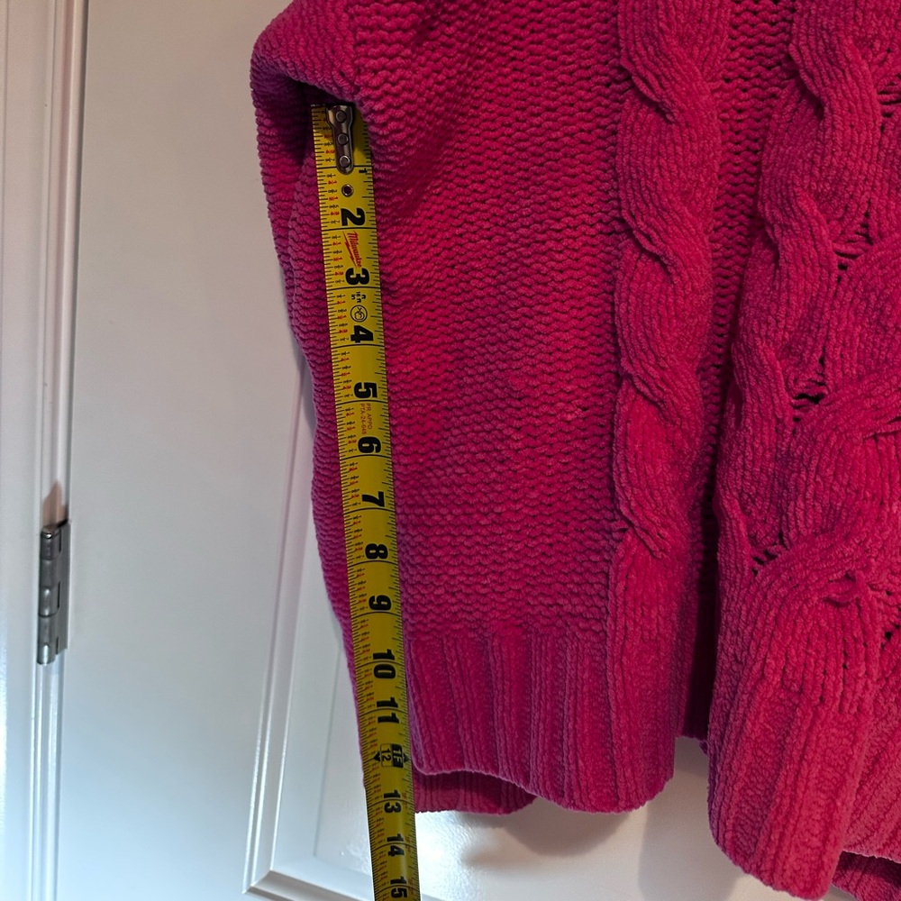 American Eagle Pink Chunky Cable Knit Sweater Plush Cozy Pullover Medium - Picture 12 of 12